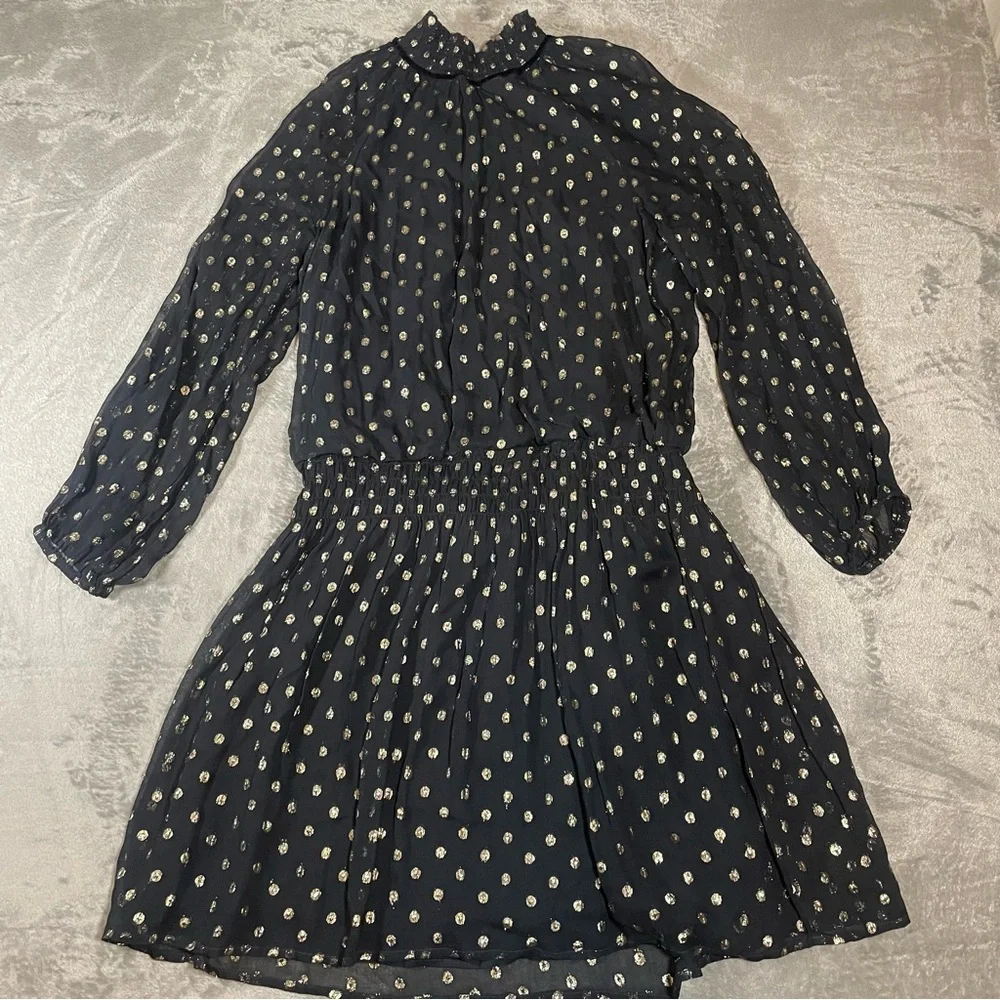 Velvet by Graham & Spencer Black and Gold Dress Size L - Picture 2 of 12